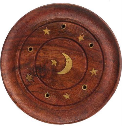 Incense Celestial Star and Moon Inlay - Round Incense Burner 100228