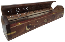 Load image into Gallery viewer, incense-celestial-sun-moon-and-stars-wood-coffin-incense-burner-100282
