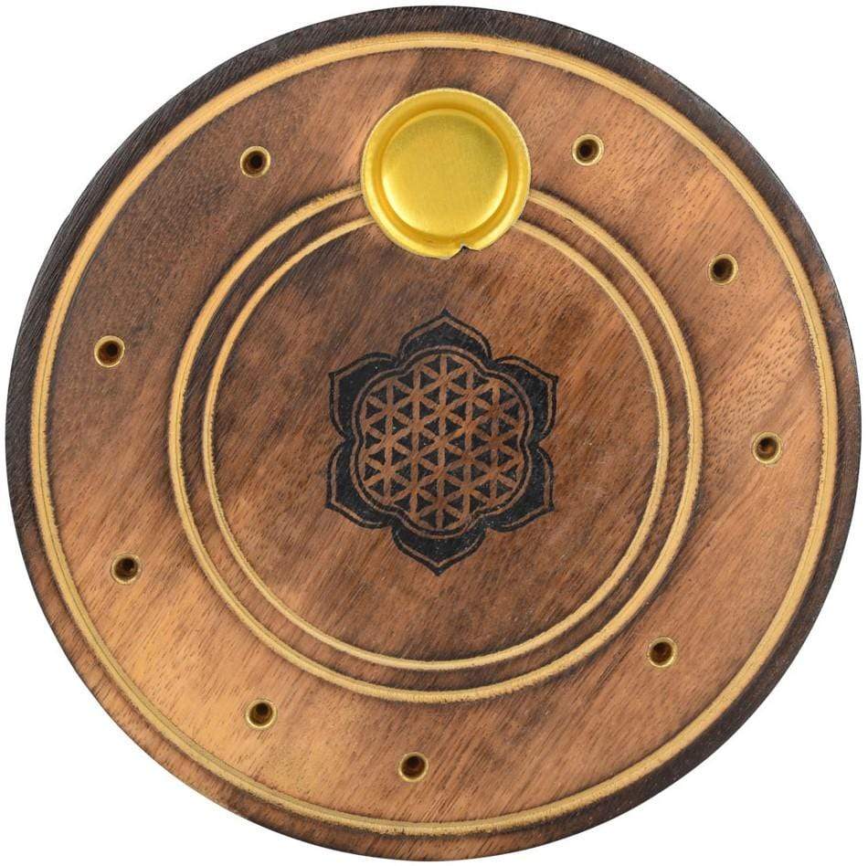 Incense Flower of Life - Wooden Cone and Stick Incense Burner 101876