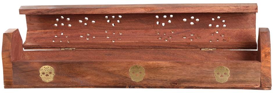 Incense Sugar Skulls - Wood Coffin Incense Burner 101881