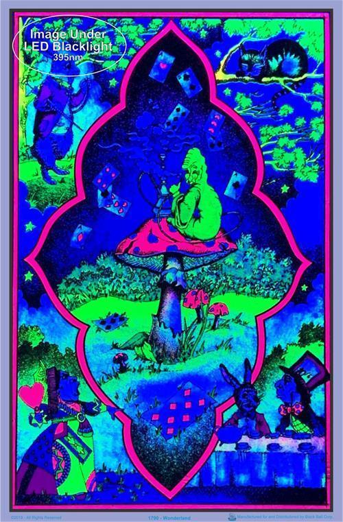 Posters Alice in Wonderland - Mushroom - Black Light Poster 100176