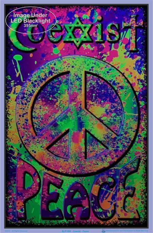Posters Coexist Peace Paint Splash - Black Light Poster 005196