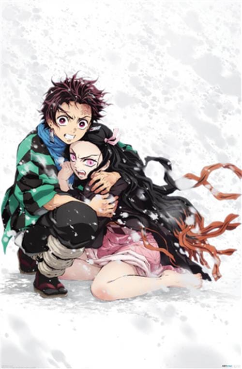 Posters Demon Slayer - Tanjiro and Nezuko Embrace - Poster 102287