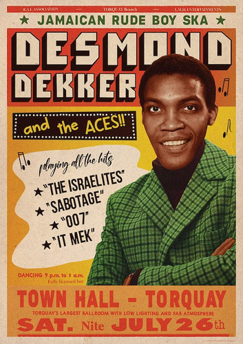 Posters Desmond Dekker - Jamaican Rude Boy Ska - Concert Poster 103330