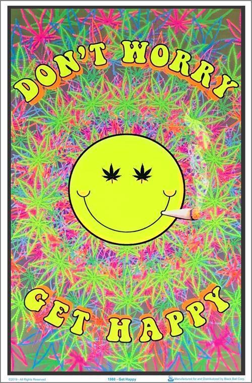 Posters Don't Worry Get Happy - Black Light Poster 007717