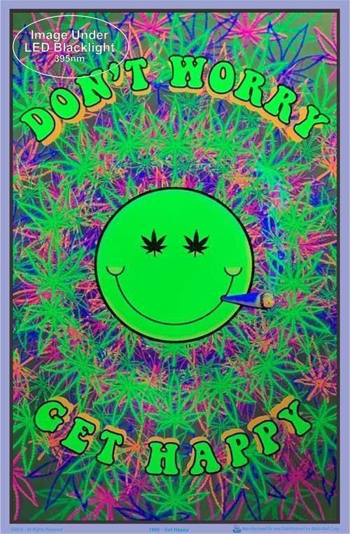 Posters Don't Worry Get Happy - Black Light Poster 007717