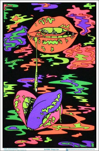 Posters Drippy Lips - Black Light Poster 100958