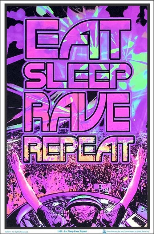 Posters Eat Sleep Rave - Black Light Poster 100163