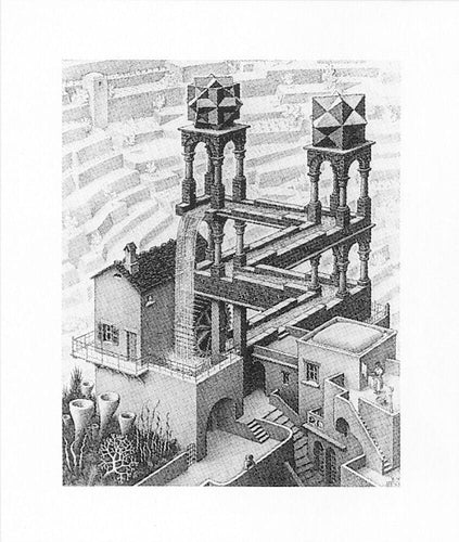 Posters Escher - Waterfall Castle - Poster 101224