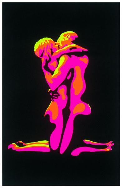 Posters Flaming Love - Black Light Poster 000538