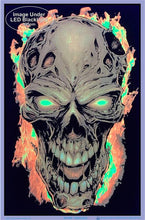 Load image into Gallery viewer, Posters Flaming Skull - Black Light Poster 100922
