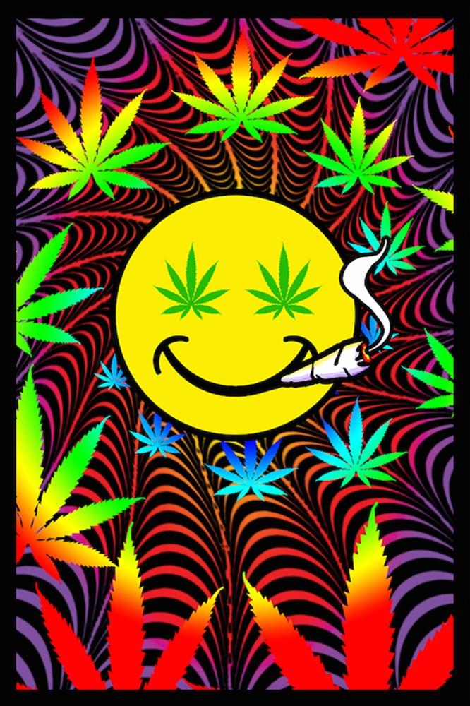 Get Happy Weed - Black Light Poster