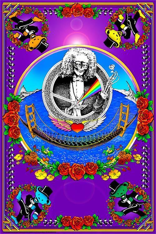 Posters Grateful Dead - Deadheads Over the Golden Gate Bridge - Black Light Poster 004224