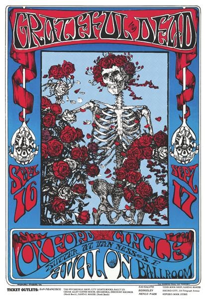 Grateful Dead - Skeleton and Roses - Poster – TrippyStore