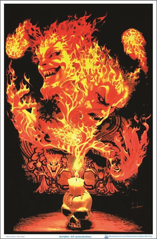 Posters Insane Clown Posse - Jeckel Brothers Flames - Black Light Poster 100290