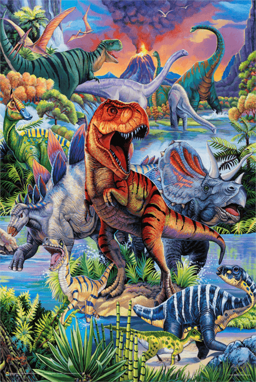 Posters Jenny Newland - Dinosaur Volcano - Poster 101037