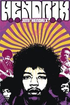 Posters Jimi Hendrix - Retro Sunburst - Poster 100217