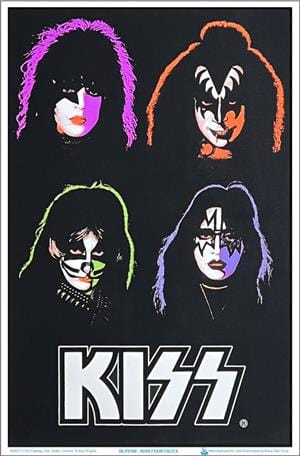 Posters KISS - Four Faces - Black Light Poster 102266