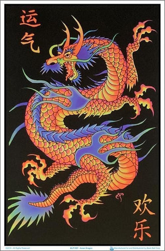 Posters Mystic Asian Dragon - Black Light Poster 006154