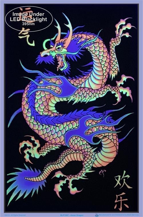 Posters Mystic Asian Dragon - Black Light Poster 006154