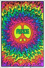 Load image into Gallery viewer, Posters Peace Psychedelic Rainbow Splatter - Black Light Poster 100071
