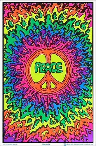 Posters Peace Psychedelic Rainbow Splatter - Black Light Poster 100071