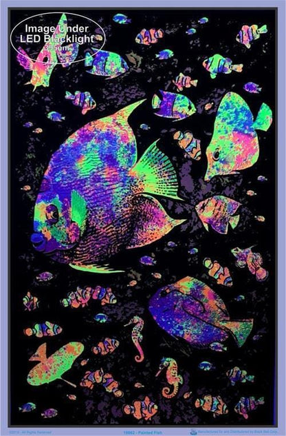 Posters Psychedelic Painted Fish - Black Light Poster 100072