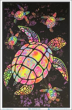 Load image into Gallery viewer, Posters Psychedelic Painted Turtles - Black Light Poster 100075
