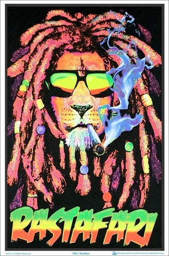 Posters Rastafarian Lion - Black Light Poster 007162