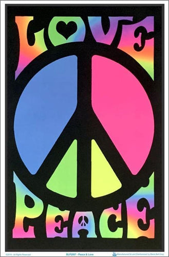 Posters Retro Peace & Love - Black Light Poster 100030