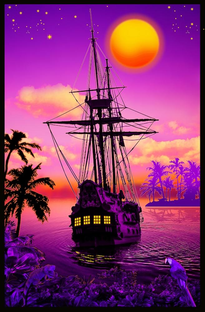 Posters Sailing Sunset Cove - Black Light Poster 100345