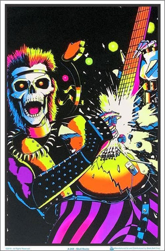 Posters Skull Rock Guitarist - Black Light Poster 100175