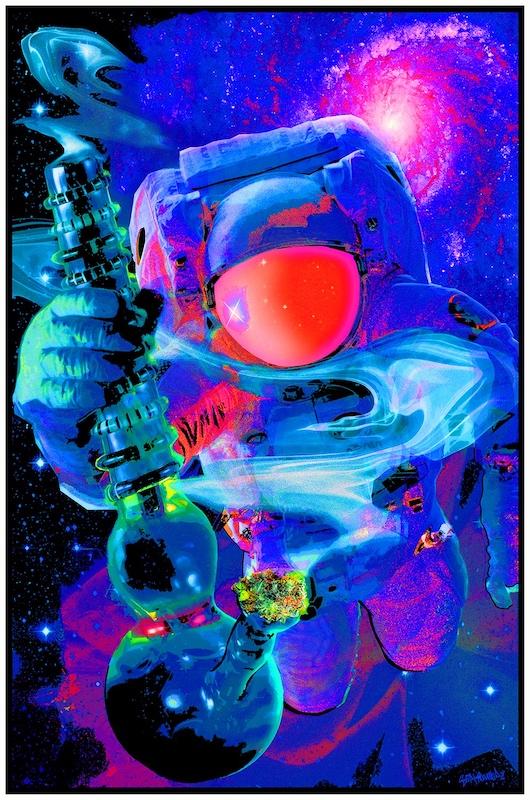 Posters Spaced Out Astronaut - Black Light Poster 100344
