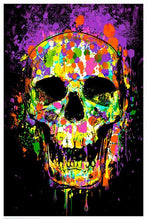 Load image into Gallery viewer, Posters Splatter Skull - Black Light Poster 100301
