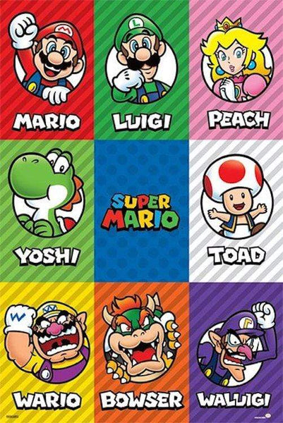 Super Mario - Characters Poster, Affiche