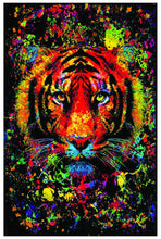 Load image into Gallery viewer, Posters Tiger Splatter - Black Light Poster 100366
