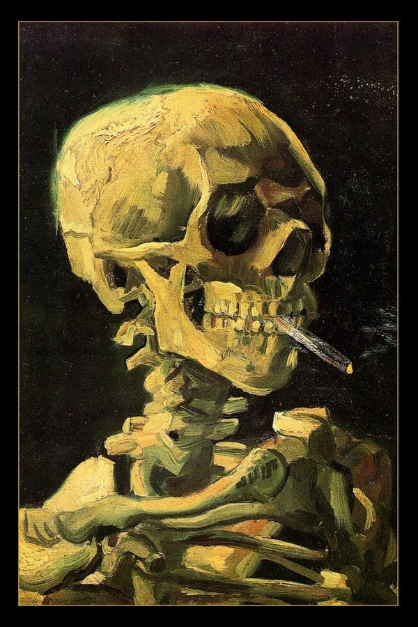 Vincent Van Gogh - Smoking Skull With Burning Cigarette