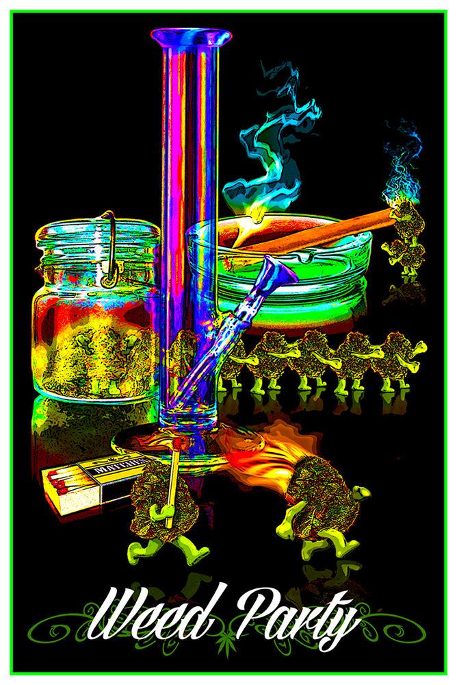Posters Weed Party - Black Light Poster 100686