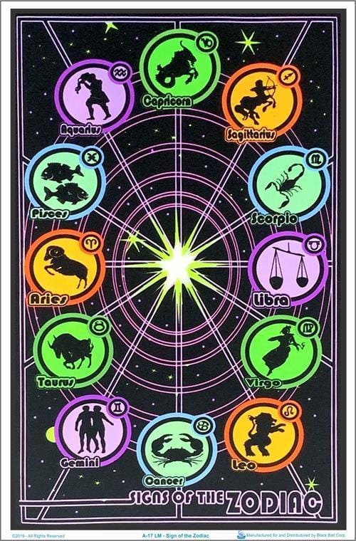 Posters Zodiac Astrology - Black Light Poster 100173
