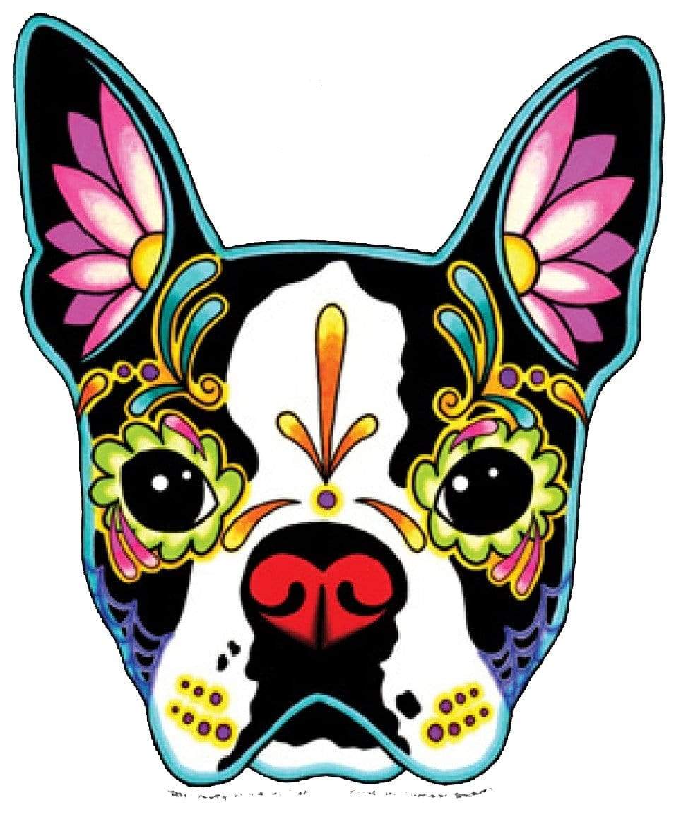 Stickers Cali - Boston Terrier - Day of the Dead - Sticker 101803