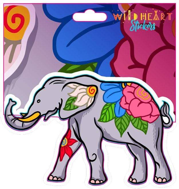 Stickers Floral Elephant - WIndow Sticker 101825