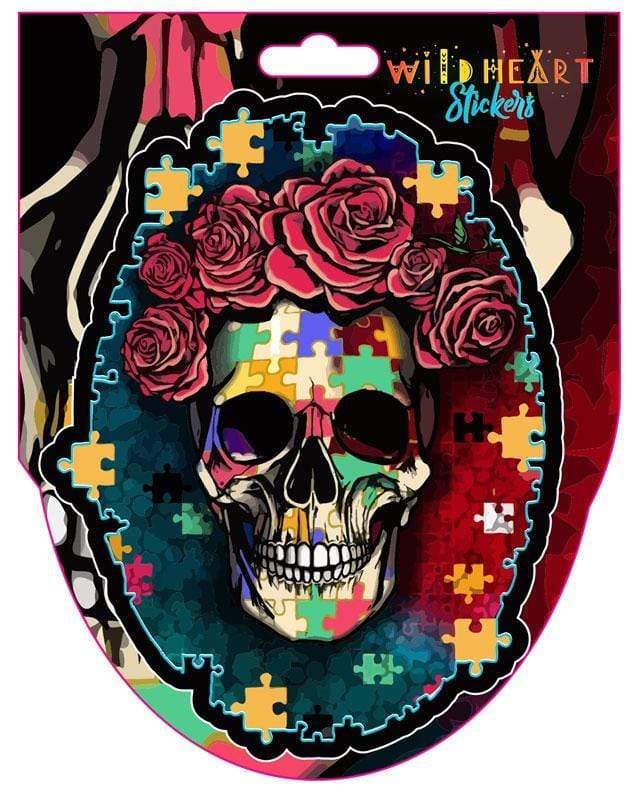 Stickers Puzzle Skull - Window Sticker 101835