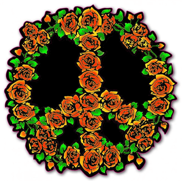 Rose Wreath Peace Sign - Bumper Sticker – TrippyStore