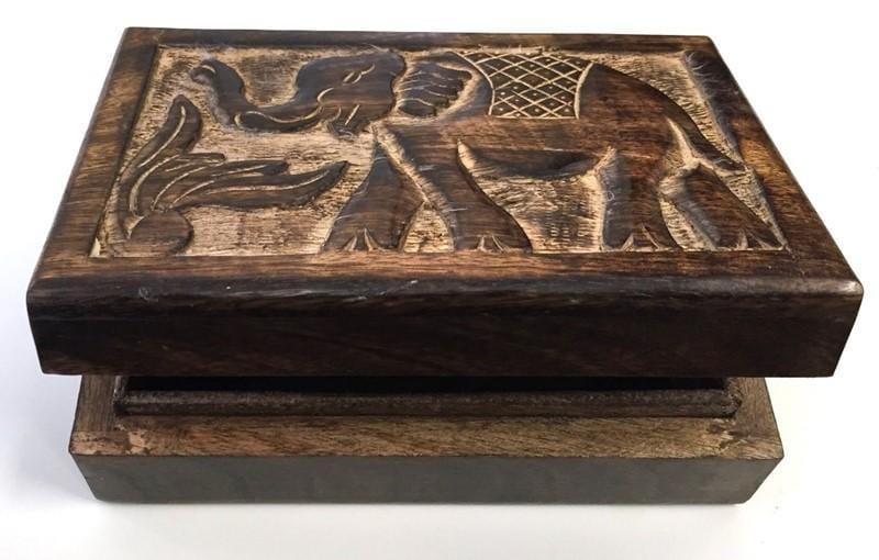 Storage Carved Elephant - Wooden Storage Box 100230