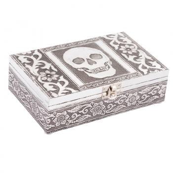 Storage Skull - Velvet Lined - Tin Jewelry Box 102617
