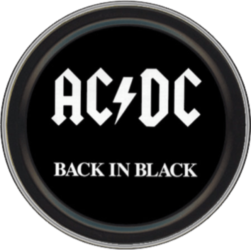 Storage Stash Tins - AC/DC - Back in Black - Round Metal Storage Container 1030071