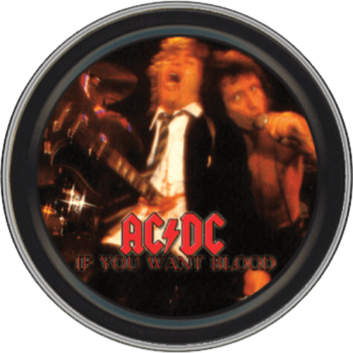 Storage Stash Tins - AC/DC - If You Want Blood - Round Metal Storage Container 1030070
