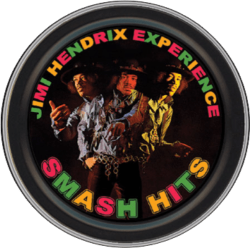 Storage Stash Tins - Jimi Hendrix - Smash Hits - Round Metal Storage Container 103073