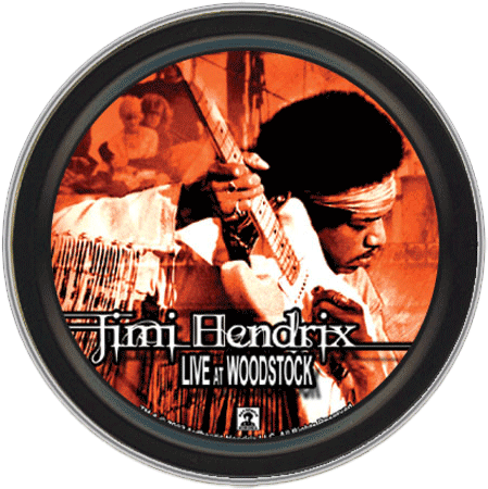 Storage Stash Tins - Jimi Hendrix - Woodstock - Round Metal Storage Container 1030057