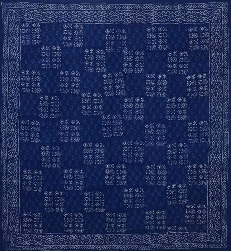 Tablecloths Dabu Vegetable Dye - Blue - Square Tablecloth 101601